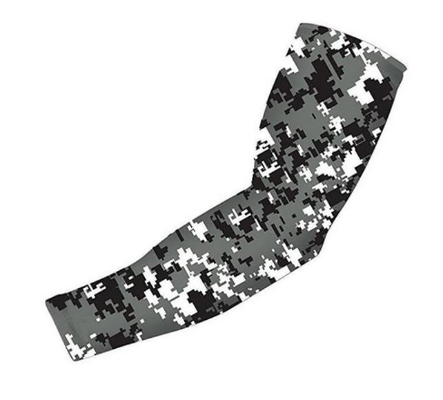 Sports Compression Arm Sleeve Black Digital Camo