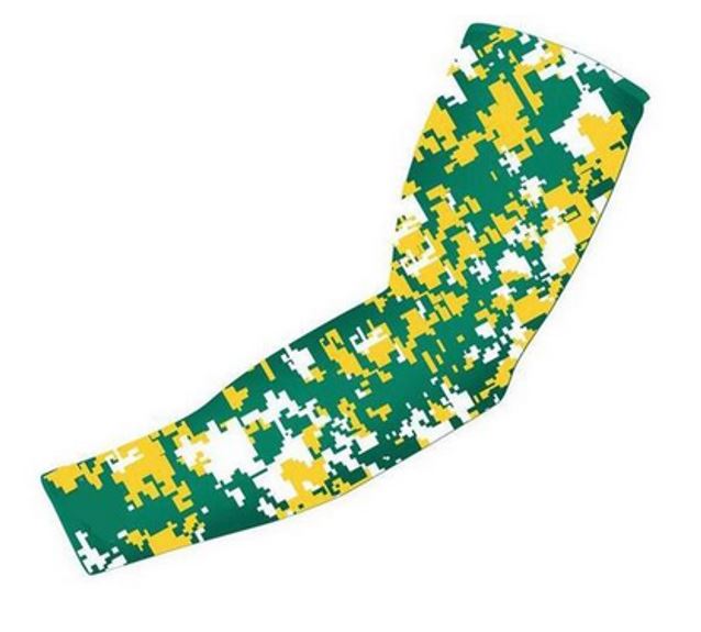 Sports Compression Arm Sleeve Green Yellow Digital Camo