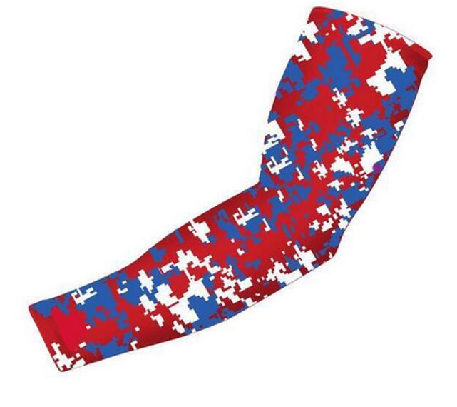 Sports Compression Arm Sleeve Red Royal Digital Camo