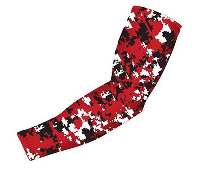 Sports Compression Arm Sleeve Red Digital Camo