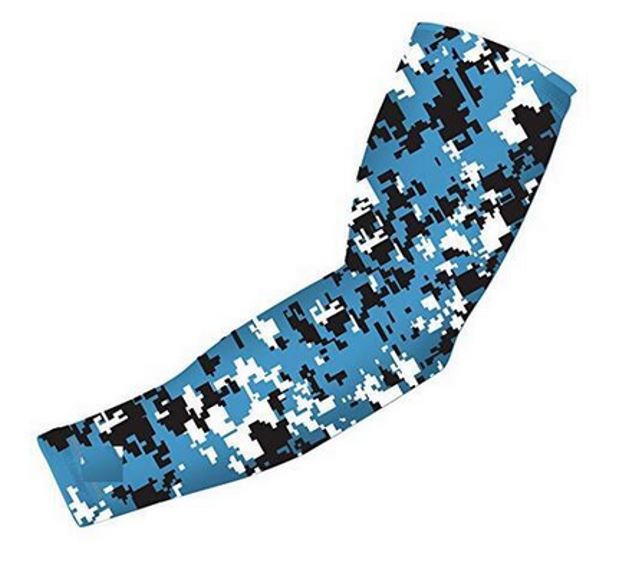 Sports Compression Arm Sleeve Sky Blue Digital Camo