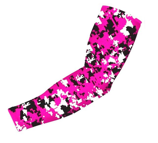 Sports Compression Arm Sleeve Pink Digital Camo