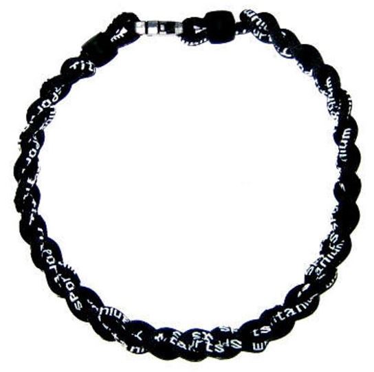 Baseball 3 Rope Braid Tornado Energy Necklace Black