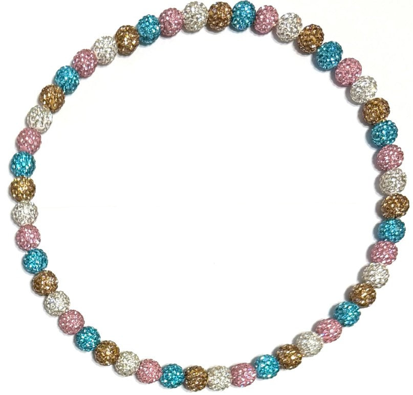 Iced Bling Disco Ball Rhinestone Bead Ice Cream Drip Baseball Necklace