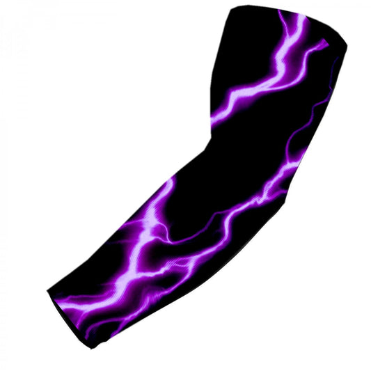 Baseball Football Compression Arm Sleeve Purple Lightning