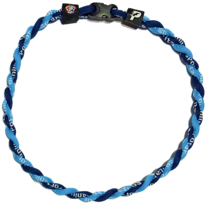 Baseball Tornado Twist Energy Necklace Carolina Blue