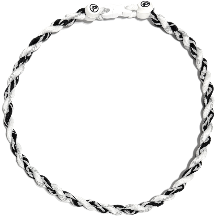 Baseball Tornado Twist Energy Necklace Black White Camo White Sox
