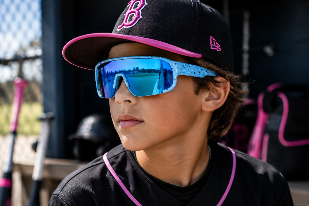 Baseball Sports Shades Rainbow Performance Lens Sunglasses Blue