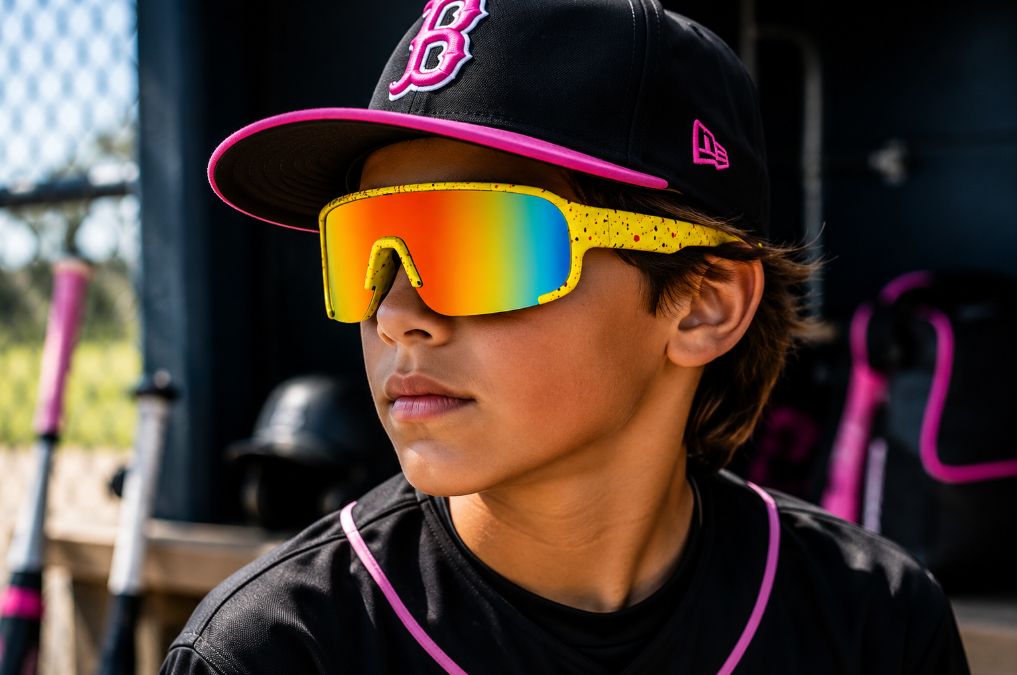 Baseball Sports Shades Rainbow Performance Lens Sunglasses Yellow
