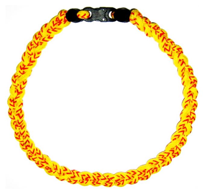 Girls Softball Stitch 3 Rope Braid Tornado Energy Necklace