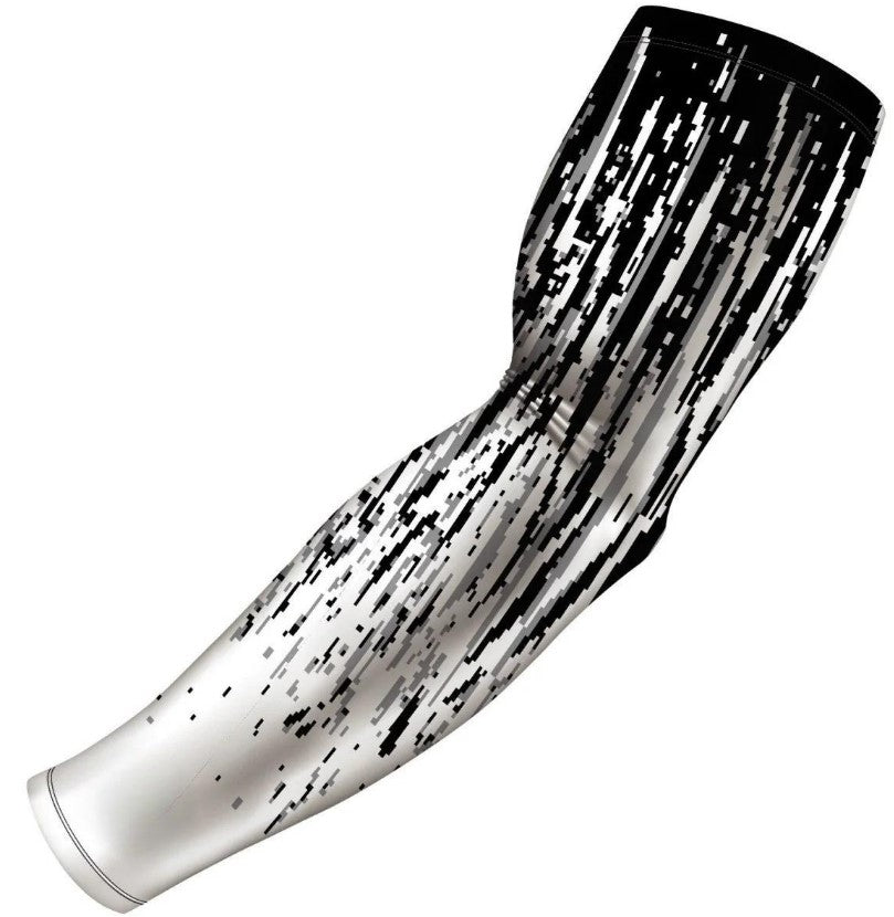 Baseball Football Sports Compression Arm Sleeve White Black Streaks