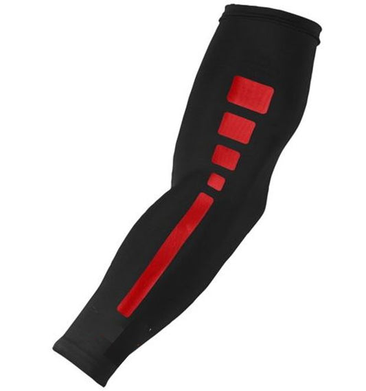 Baseball Football Compression Arm Sleeve Black Red Elite