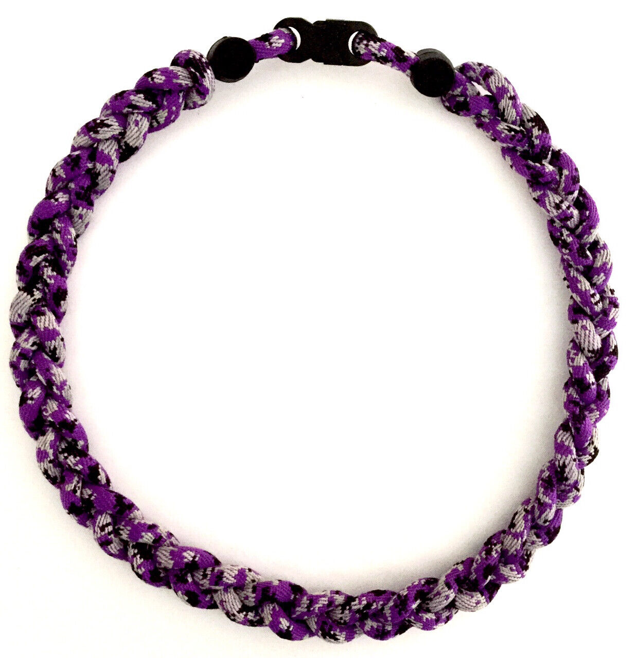 Baseball 3 Rope Braid Tornado Energy Necklace Purple Camo