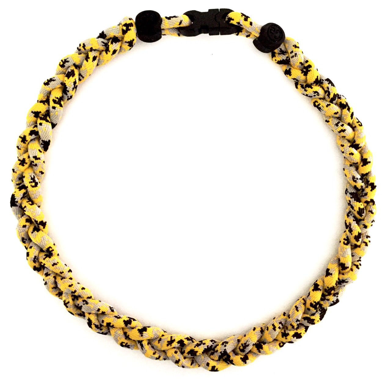 Baseball 3 Rope Braid Tornado Energy Necklace Yellow Camo