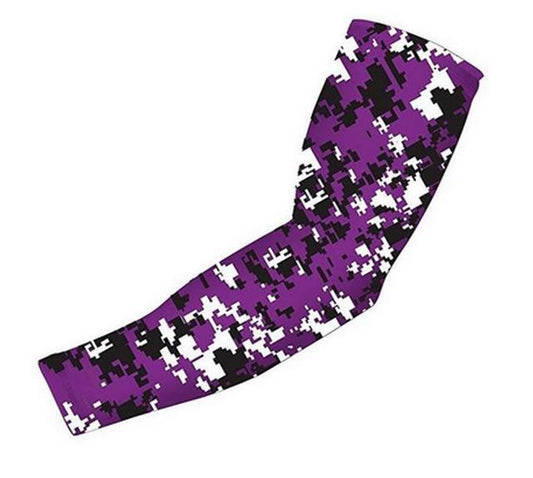 Sports Compression Arm Sleeve Purple Digital Camo