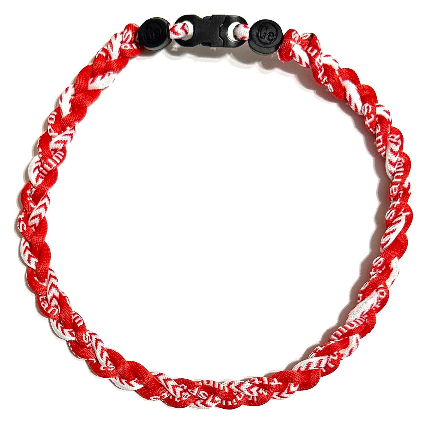 Baseball 3 Rope Braid Tornado Energy Necklace Red Baseball Stitch