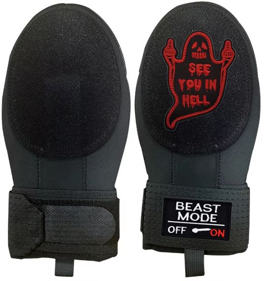 Beast Mode On Baseball Sliding Mitt Glove See You in Hell Black