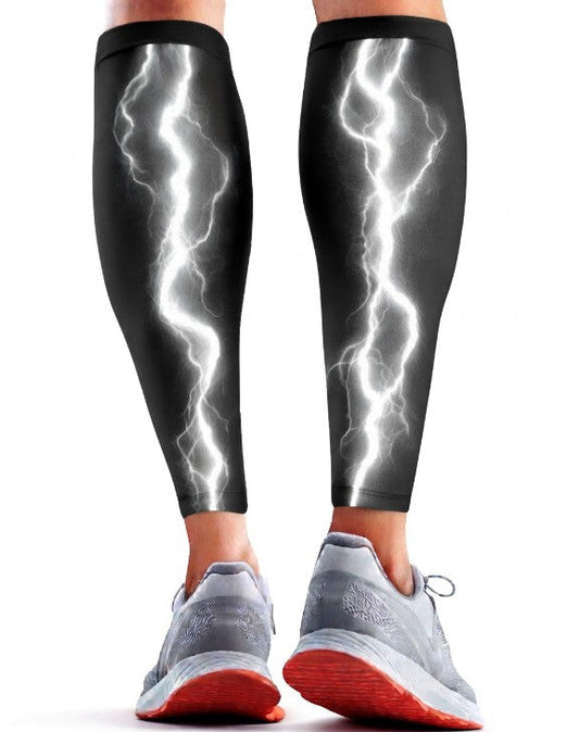 Performance Leg Calf Compression Sleeve White Lightning
