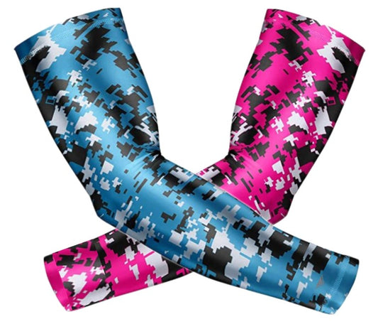 Baseball Softball Sports Compression Arm Sleeve Pink Blue Digital Camo Set Miami Vice Collection