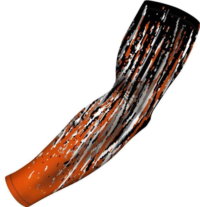 Baseball Football Sports Compression Arm Sleeve Orange Streaks