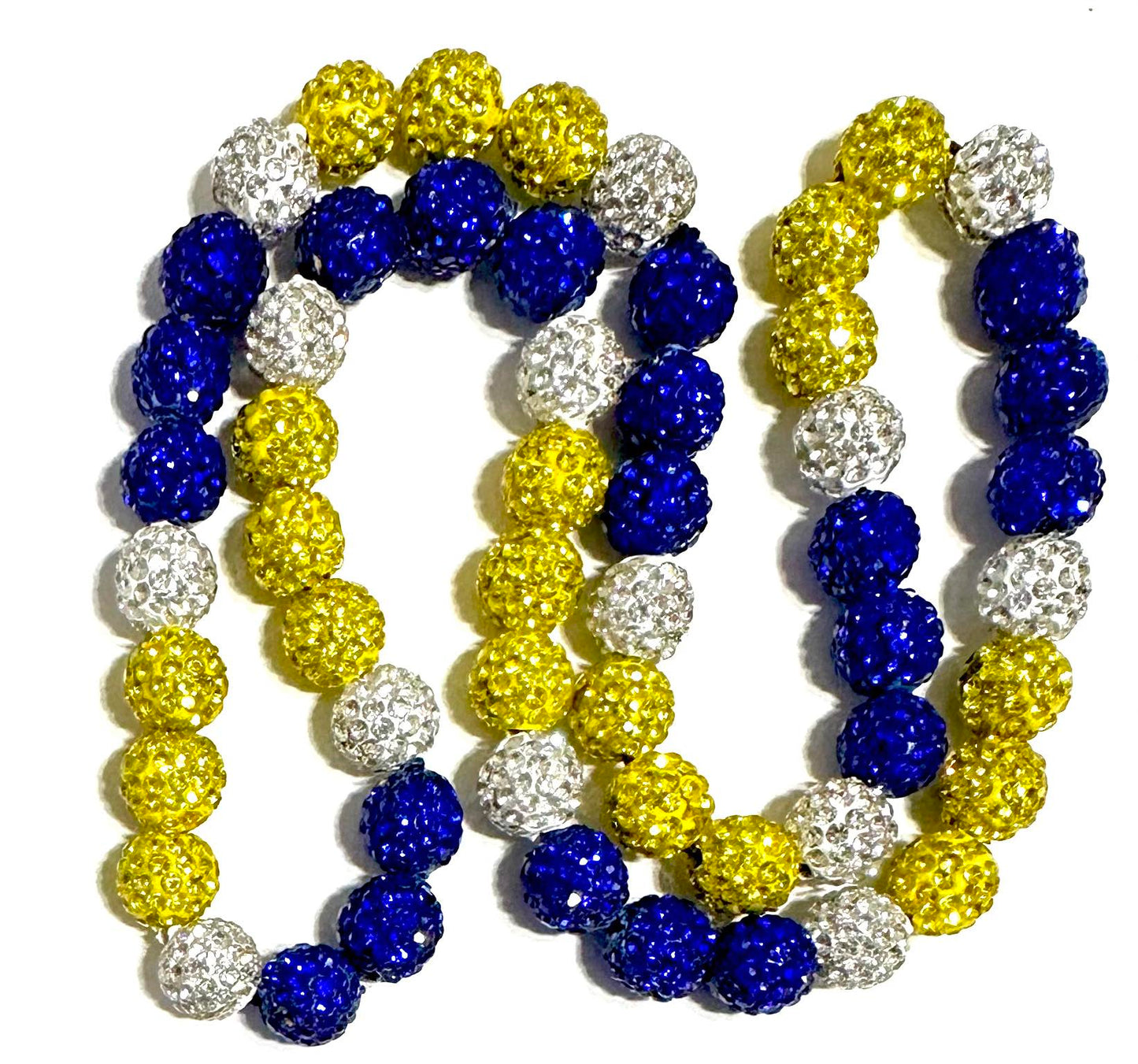 Iced Bling Disco Ball Rhinestone Crystal Bead Baseball Necklace Royal Yellow II