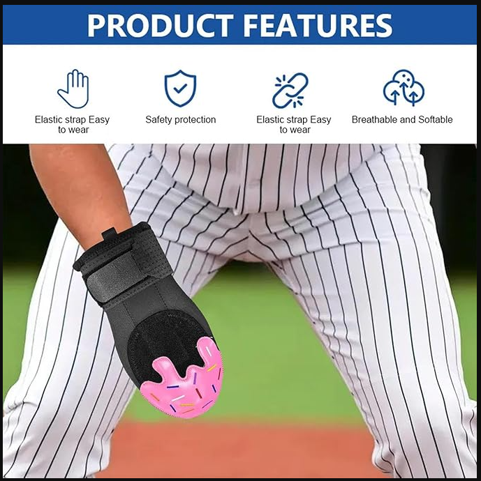 Youth Baseball Sliding Mitt Glove Strawberry Sprinkle Ice Cream Drip