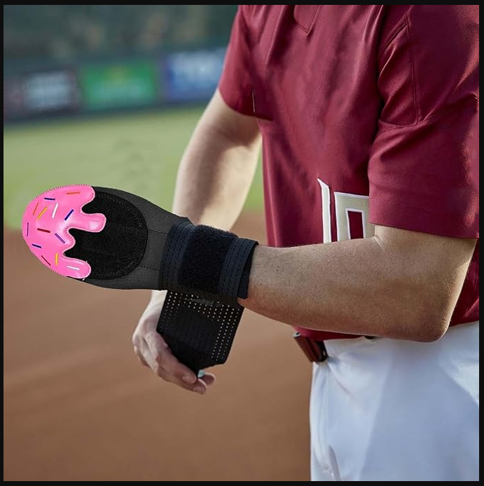 Youth Baseball Sliding Mitt Glove Strawberry Sprinkle Ice Cream Drip