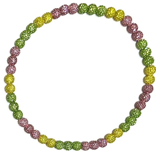 Iced Bling Disco Ball Rhinestone Crystal Bead Baseball Necklace Pink Lime Hype Fire