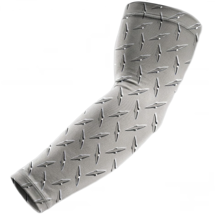 Baseball Compression Performance Arm Sleeve Diamond Plate Steel