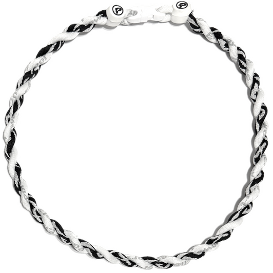 Baseball Tornado Twist Energy Necklace Black White Camo White Sox