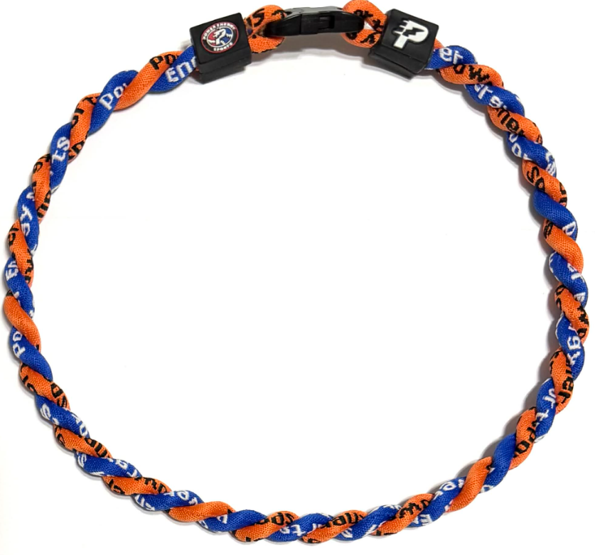 Baseball Tornado Twist Energy Necklace Orange Blue Mets Gators