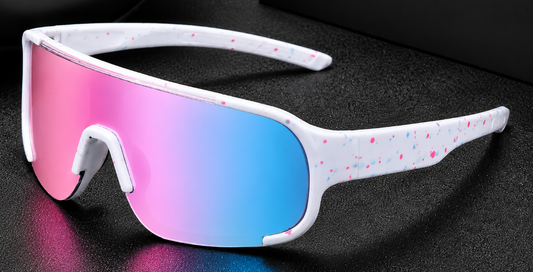 Baseball Sports Shades Rainbow Performance Lens Sunglasses White