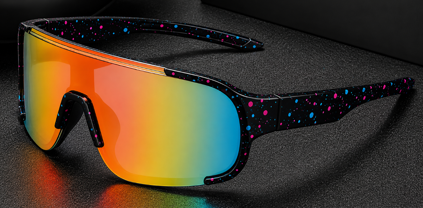 Baseball Sports Shades Rainbow Performance Lens Sunglasses Black