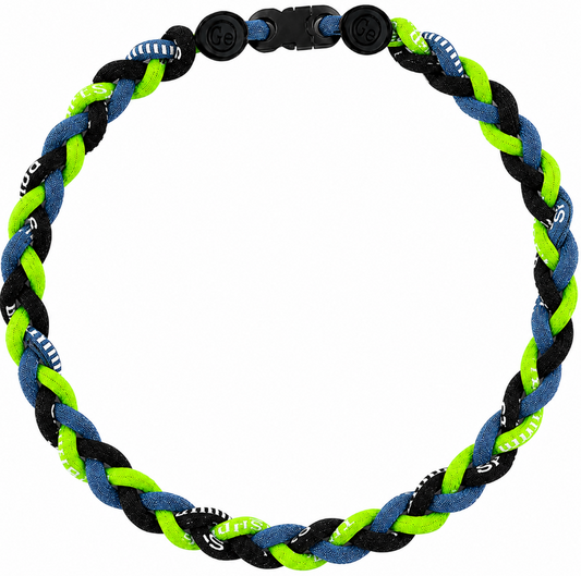 Baseball 3 Rope Braid Tornado Energy Necklace Lime Black Navy