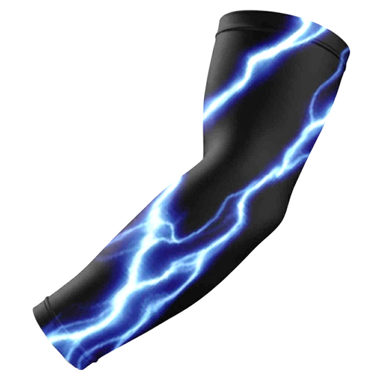Baseball Football Compression Arm Sleeve Blue Lightning