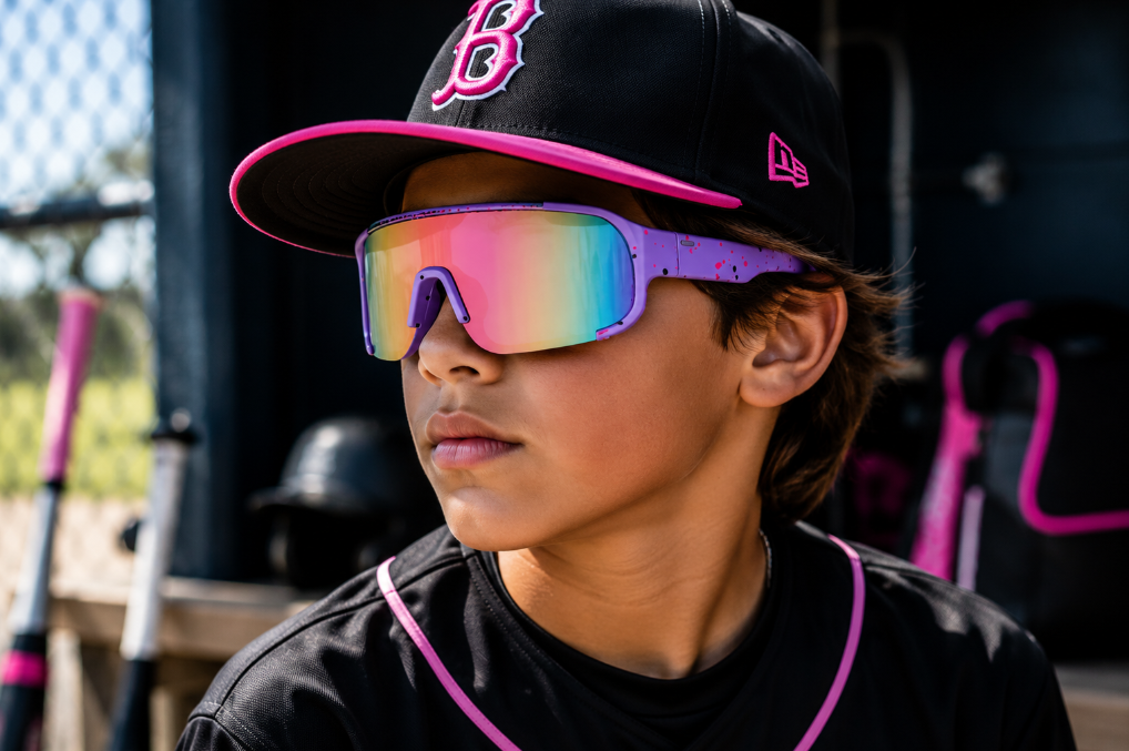 Baseball Sports Shades Rainbow Performance Lens Sunglasses Purple