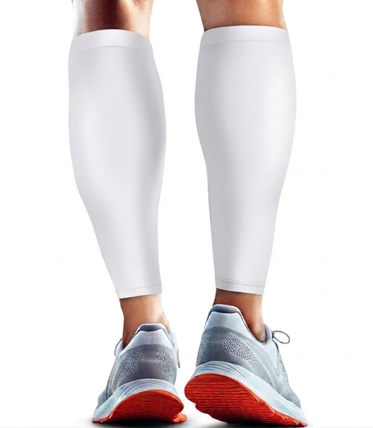 Performance Leg Calf Compression Sleeve White