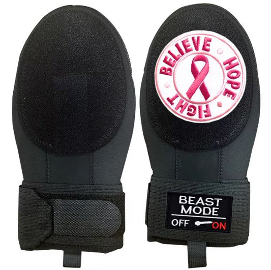 Beast Mode On Baseball Sliding Mitt Glove Pink Ribbon Hope