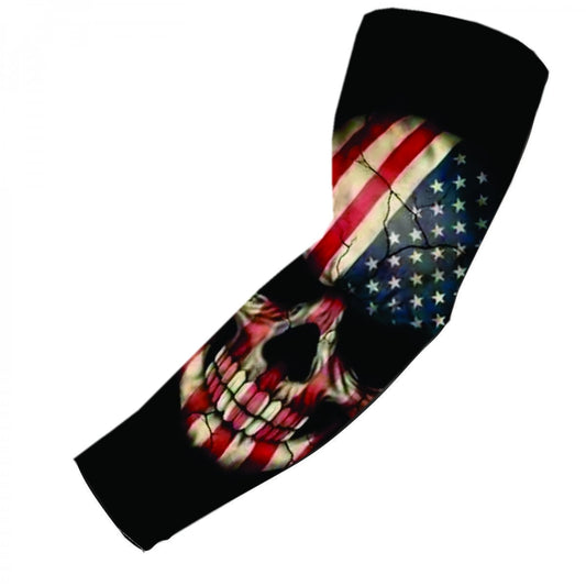 Baseball Football Compression Arm Sleeve USA Skull