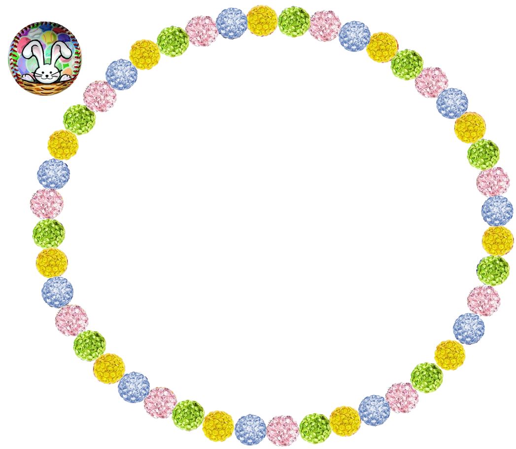Iced Bling Disco Ball Rhinestone Crystal Bead Baseball Necklace Spring Easter Limited Edition